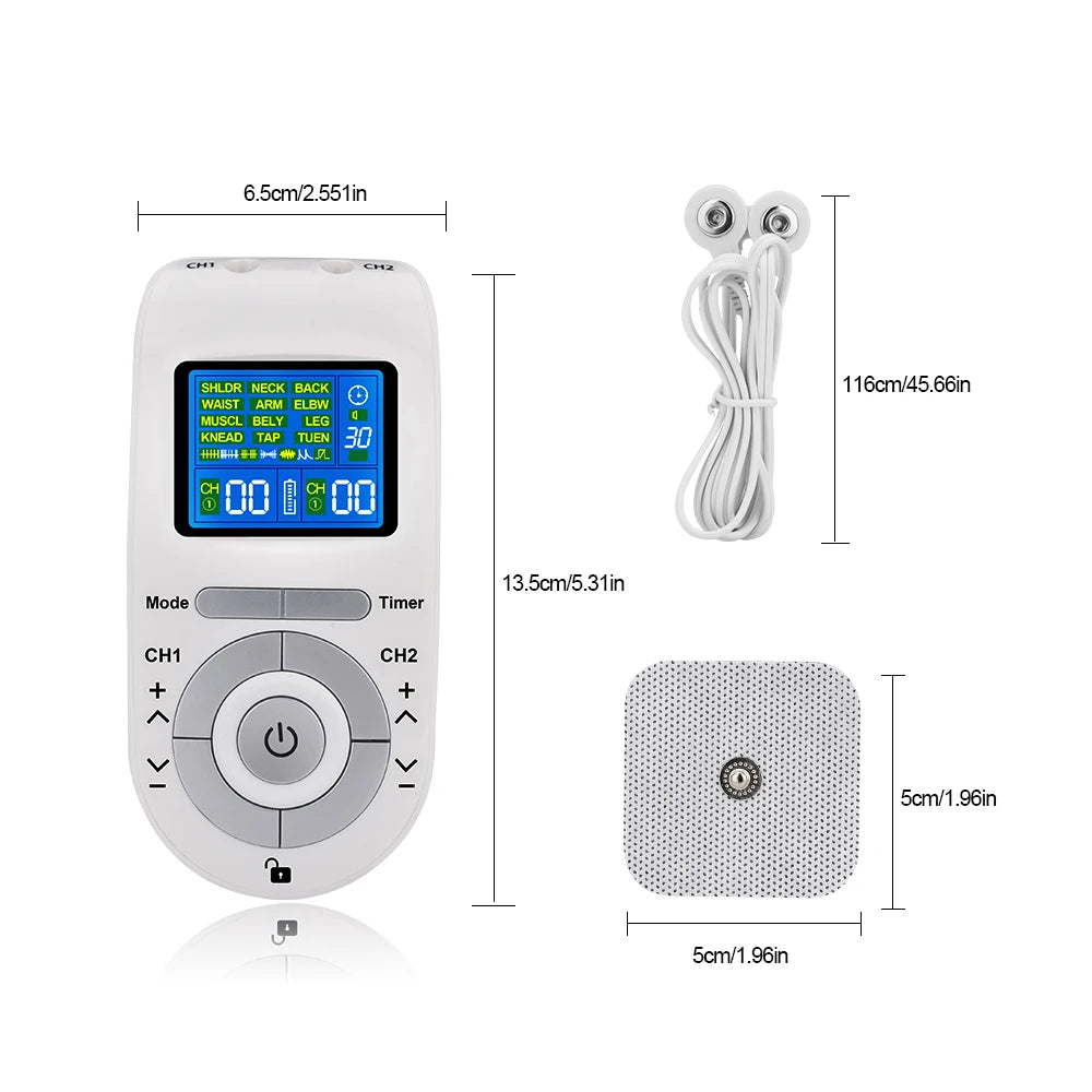 Estimulador muscular elétrico Tens EMS