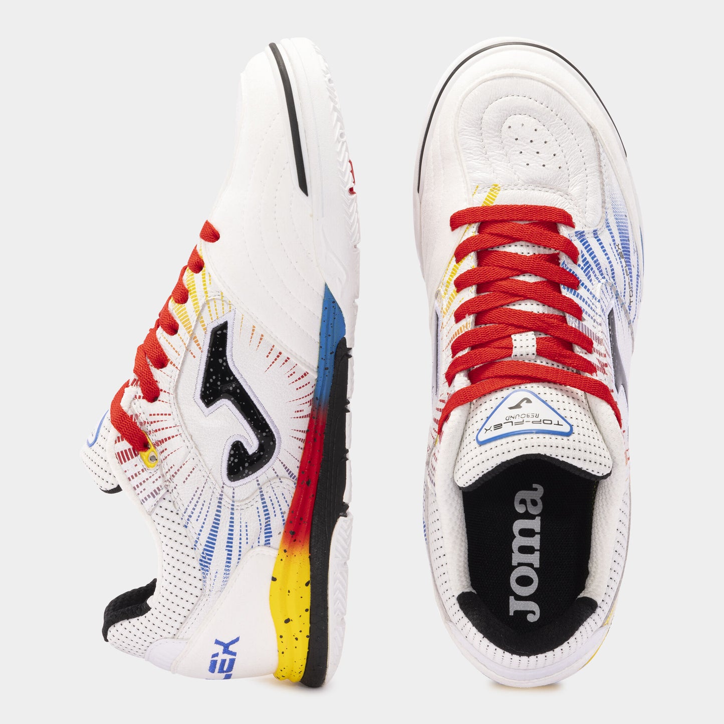 Sapatilhas futsal Top Flex Rebound 24 indoor branco vermelho