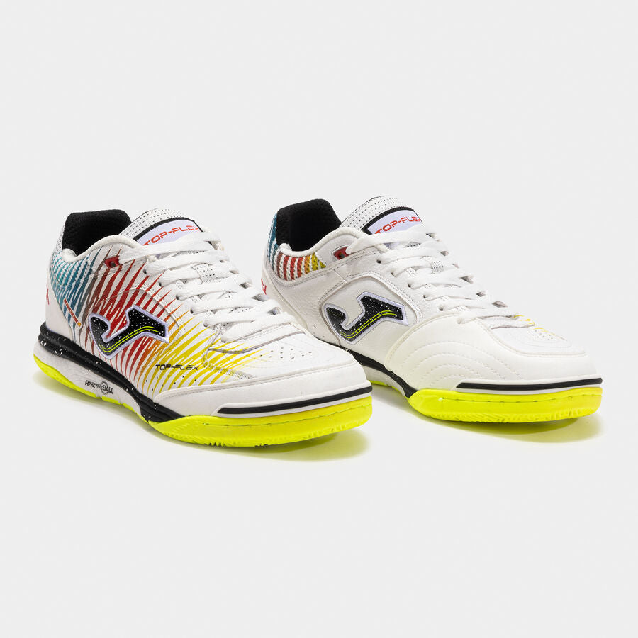 Sapatilhas futsal Top Flex Rebound 25 indoor branco amarelo vermelho