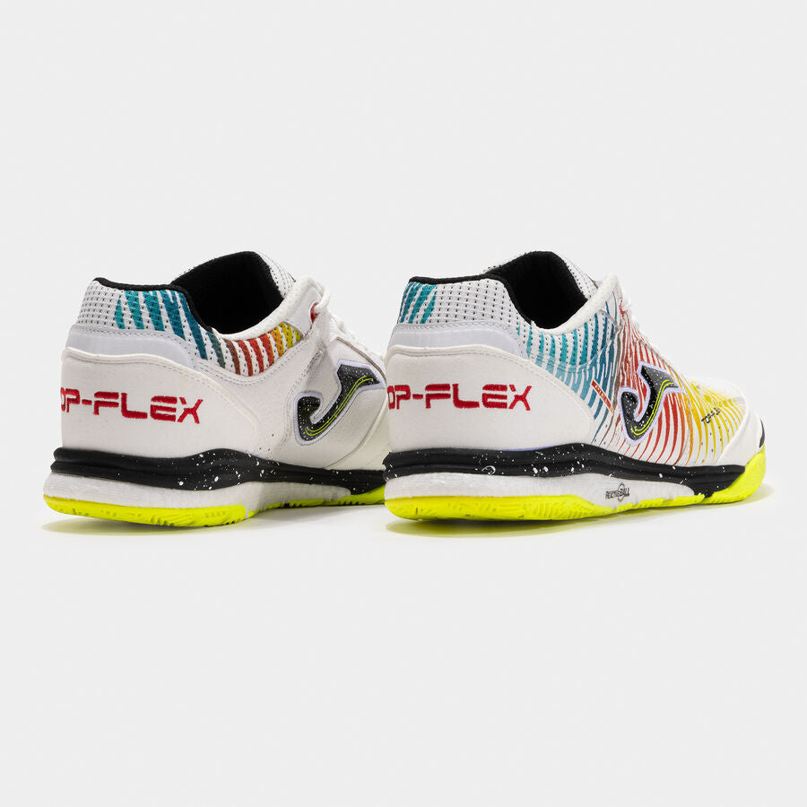 Sapatilhas futsal Top Flex Rebound 25 indoor branco amarelo vermelho