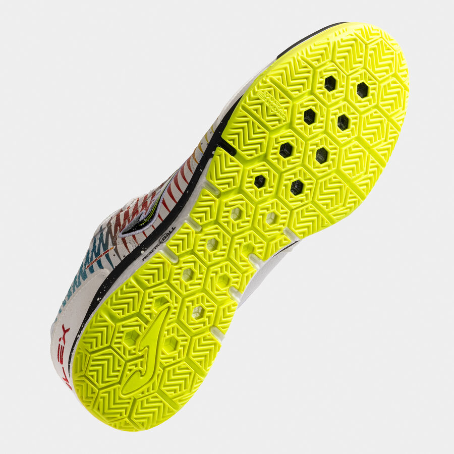 Sapatilhas futsal Top Flex Rebound 25 indoor branco amarelo vermelho