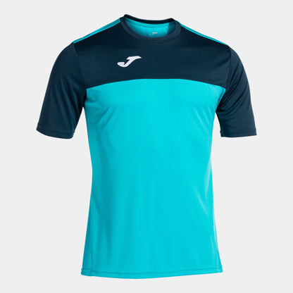 T-shirt manga curta homem Winner azul-turquesa fluorescente azul marinho