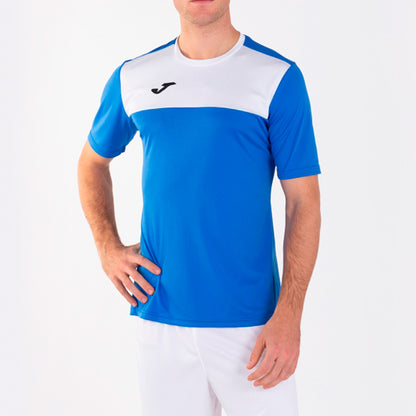 T-shirt manga curta homem Winner azul royal branco