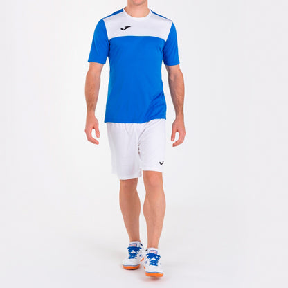 T-shirt manga curta homem Winner azul royal branco