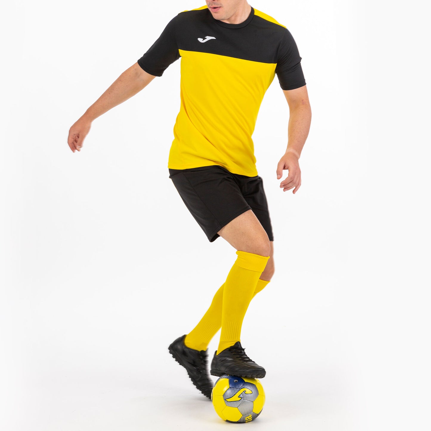 T-shirt manga curta homem Winner amarelo preto