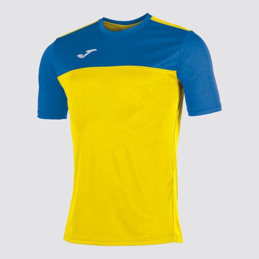 T-shirt manga curta homem Winner amarelo azul royal