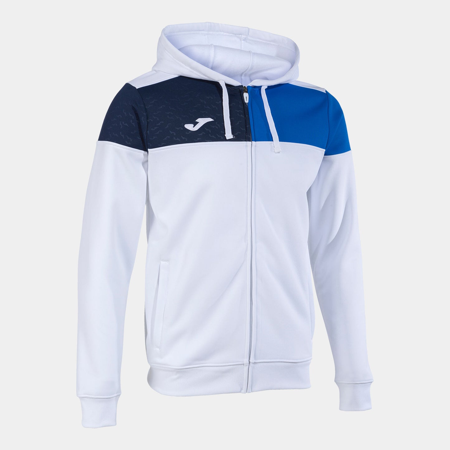 Casaco com capuz homem Crew V branco azul royal