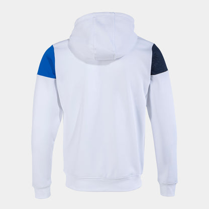 Casaco com capuz homem Crew V branco azul royal