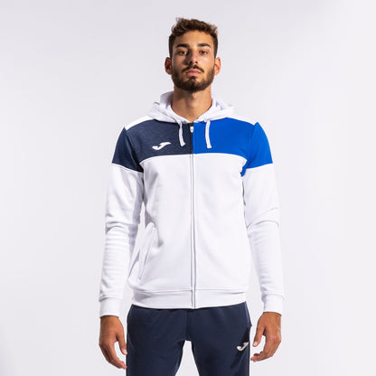 Casaco com capuz homem Crew V branco azul royal