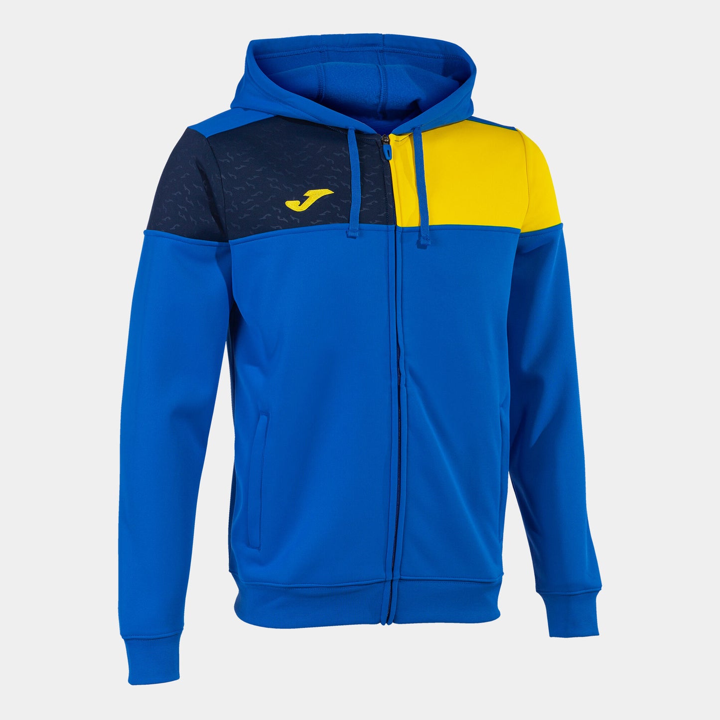 Casaco com capuz homem Crew V azul royal amarelo