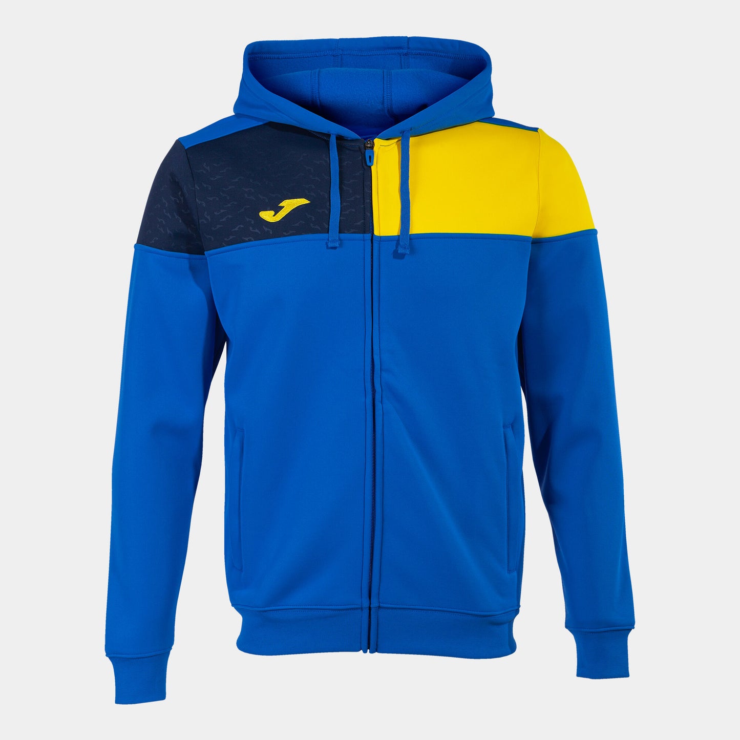 Casaco com capuz homem Crew V azul royal amarelo