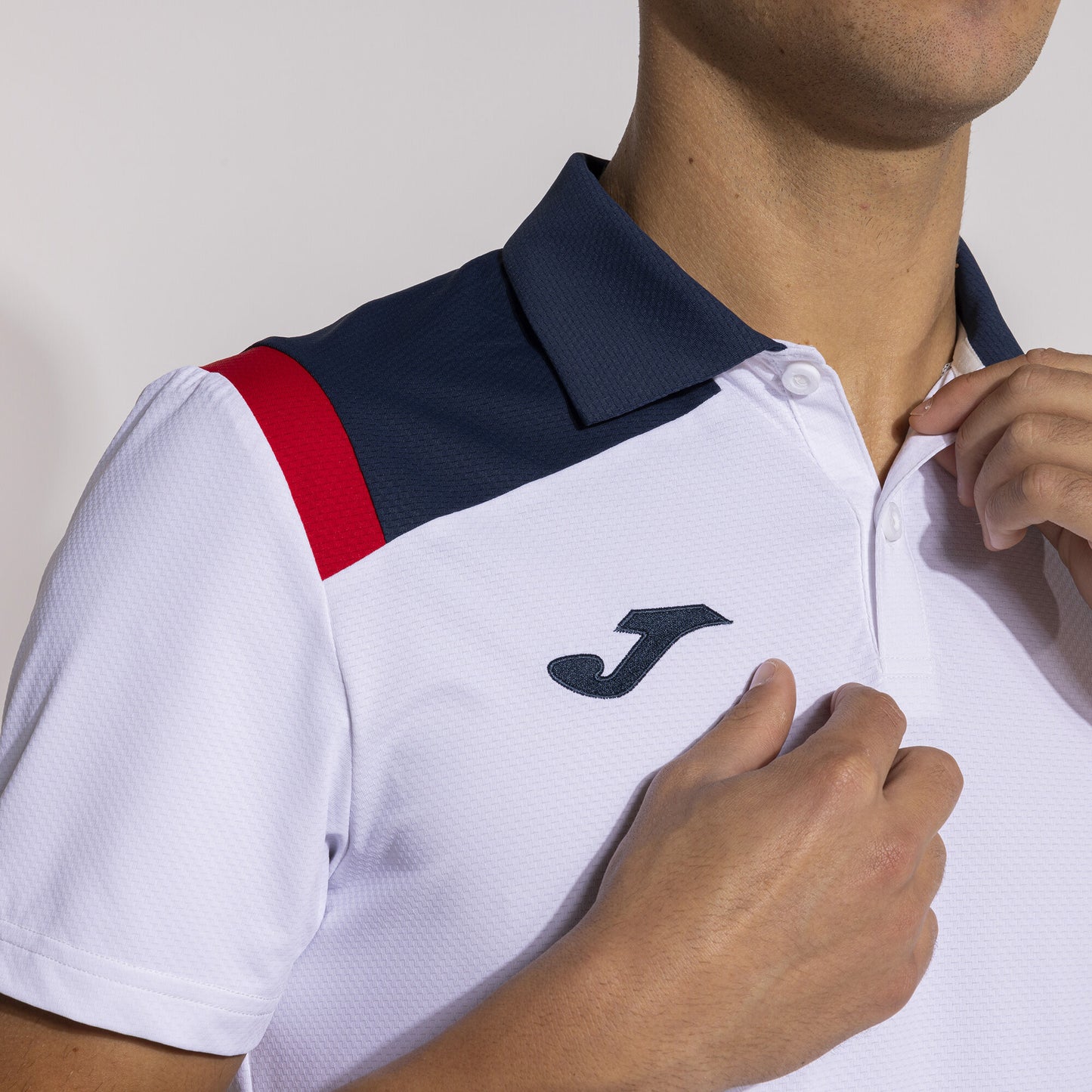 Pólo m/c homem Toledo branco azul marinho