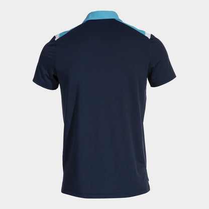 Pólo m/c homem Toledo azul marinho azul-turquesa fluorescente