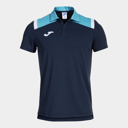 Pólo m/c homem Toledo azul marinho azul-turquesa fluorescente
