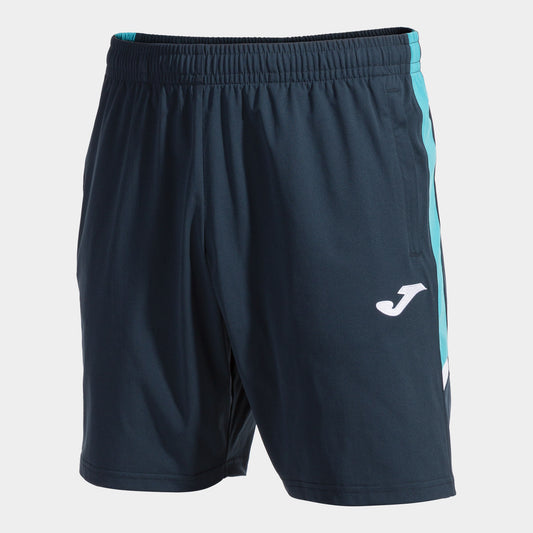 Bermuda calção homem Montreal II azul marinho azul-turquesa fluorescente