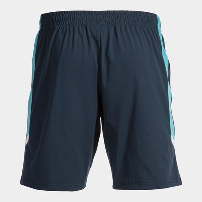 Bermuda calção homem Montreal II azul marinho azul-turquesa fluorescente