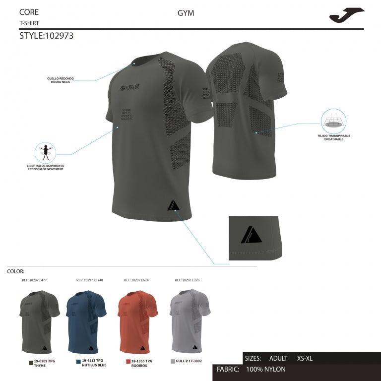T-SHIRT MANGA CURTA INDOOR GYM MARINO