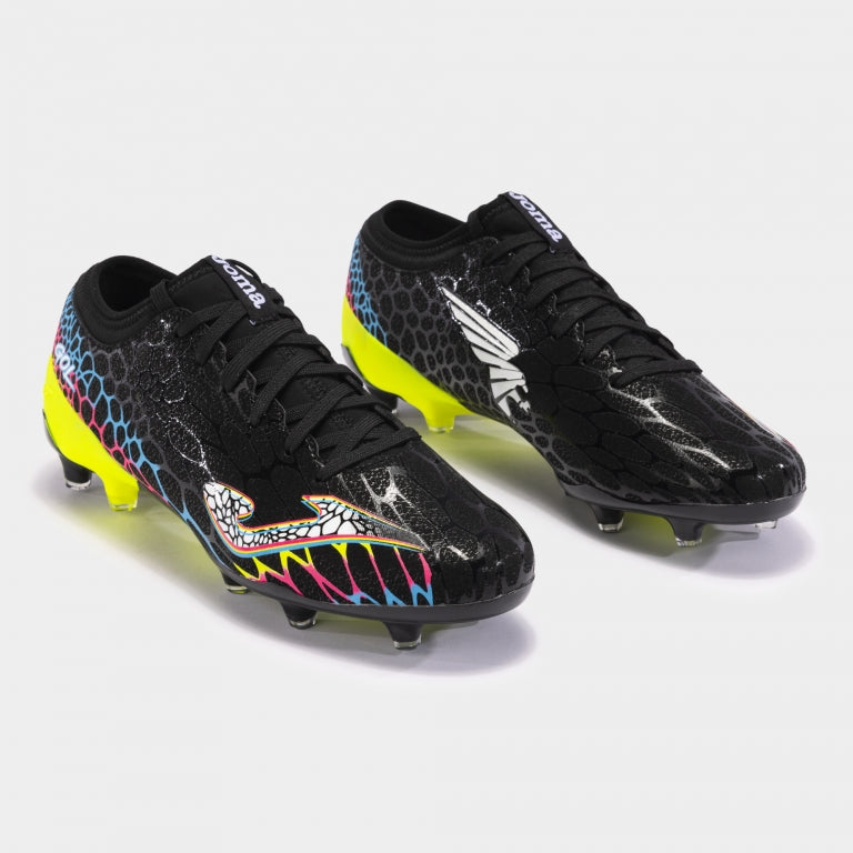 Chuteiras Gol 24 terreno forme FG preto amarelo fluorescente