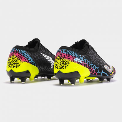 Chuteiras Gol 24 terreno forme FG preto amarelo fluorescente