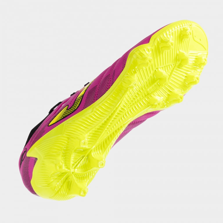 Chuteiras Powerful Cup 24 terreno forme FG rosa amarelo fluorescente