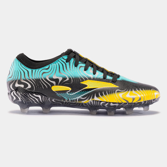 Chuteiras Evolution Cup 24 terreno forme FG preto dourado