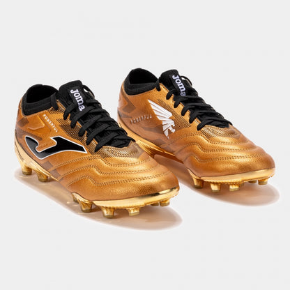 Chuteiras Powerful Cup 24 terreno forme FG dourado preto