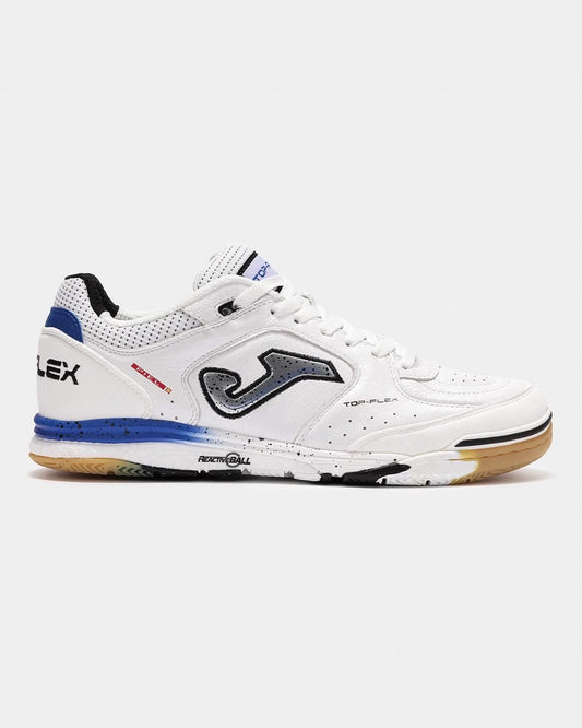 SAPATILHAS TOP FLEX REBOUND BRANCO E AZUL INDOOR