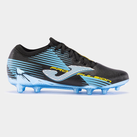 Chuteiras Propulsion Cup 24 terreno forme FG preto azul-turquesa