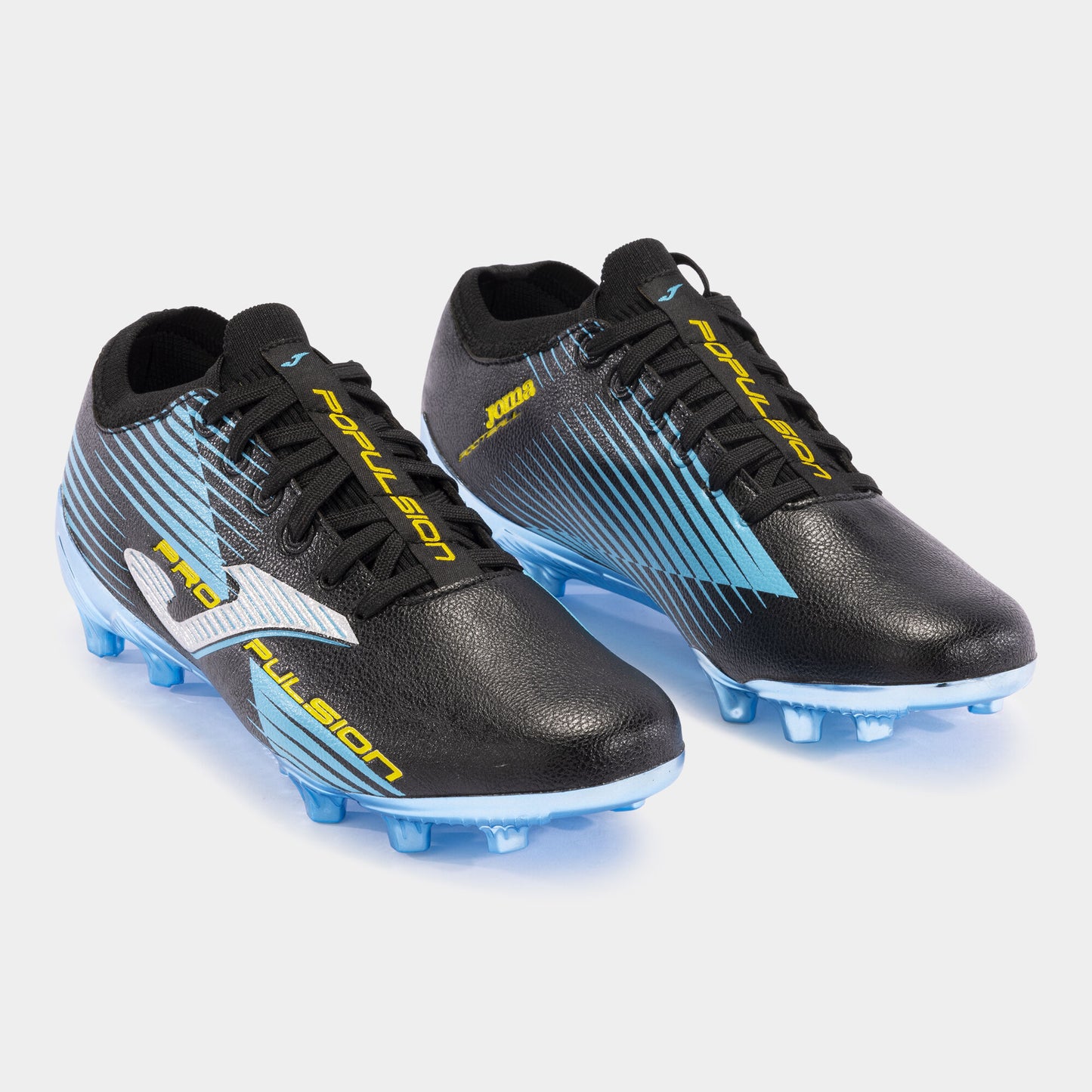 Chuteiras Propulsion Cup 24 terreno forme FG preto azul-turquesa