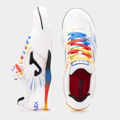 Sapatilhas futsal Top Flex 24 indoor branco vermelho