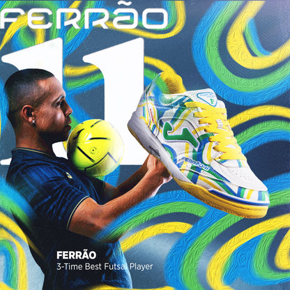 Sapatilhas futsal Top Flex Rebound 24 Ferrão indoor branco verde